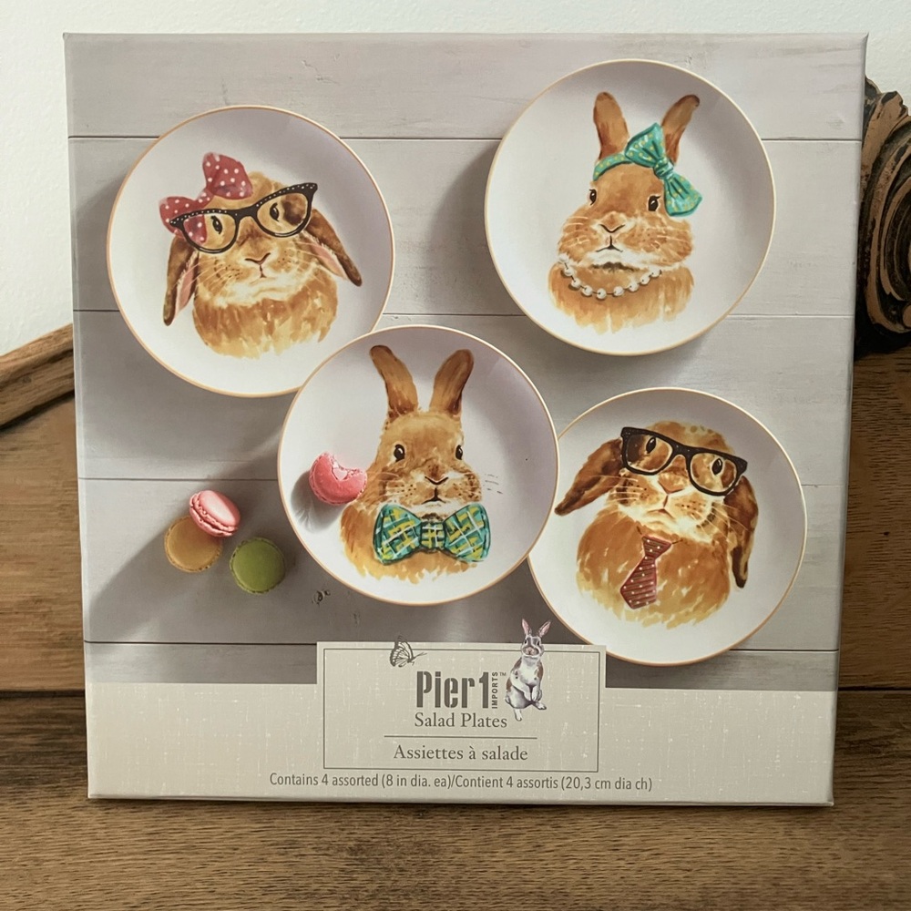 Pier 1 Bunny Salad Plates Set